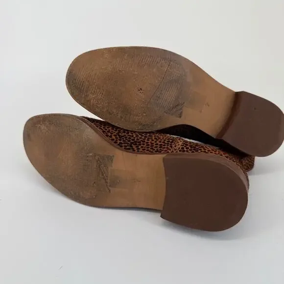 Madewell Womans Boot Ainsley Chelsea Spotted Calf Hair Size 7 Leopard Pony Flaw - Picture 8 of 12